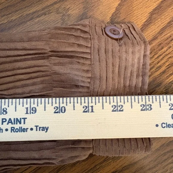 Toni Morgan Medium Chocolate Brown Jacket Button Down Pleated Collared Patterned - Picture 13 of 16